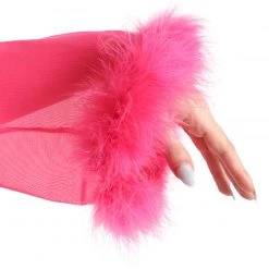 Charming Bunny New Arrivals Fabulicious Marabou Long Sleeve Crop Top