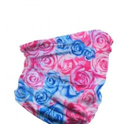 INTO THE AM Masks & Bandanas Field Of Roses Seamless Mask Bandana - Blue/Pink
