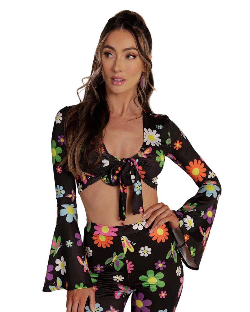 Cherry Mellow, Inc. Groovy Avenue Front-Tie Top Clothing