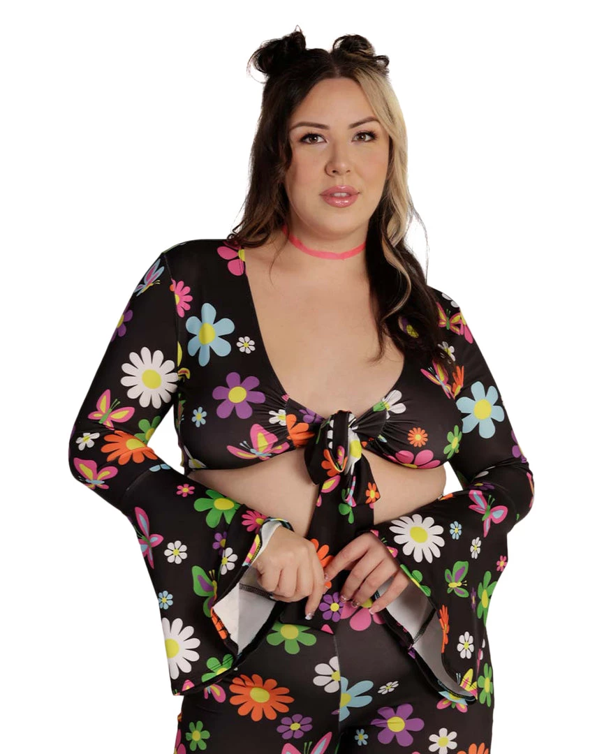 Cherry Mellow, Inc. Groovy Avenue Front-Tie Top Clothing