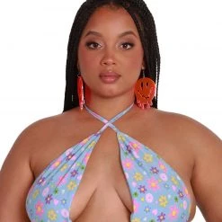 OhYes Tops Happy Blossoms Halter Bikini Top