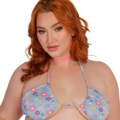 OhYes Tops Happy Blossoms Halter Bikini Top