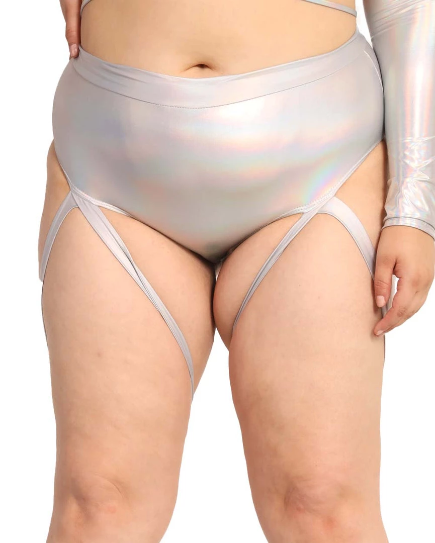 Day G New Arrivals Holo Badd Girl High Waisted Harness Booty Shorts