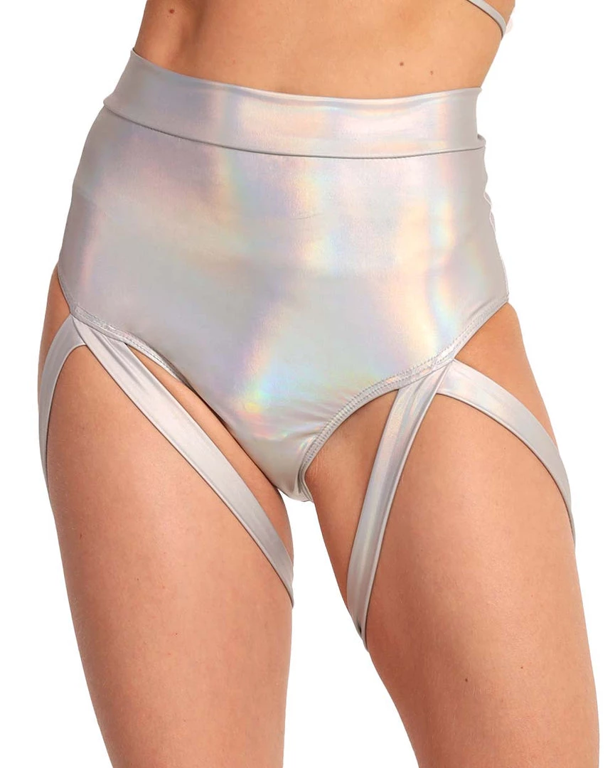 Day G New Arrivals Holo Badd Girl High Waisted Harness Booty Shorts