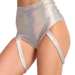 Day G New Arrivals Holo Badd Girl High Waisted Harness Booty Shorts