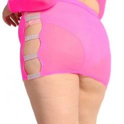 OhYes Hot Pink Frequency Rhinestone Mini Skirt