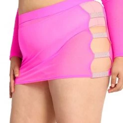 OhYes Hot Pink Frequency Rhinestone Mini Skirt