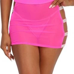 OhYes Hot Pink Frequency Rhinestone Mini Skirt