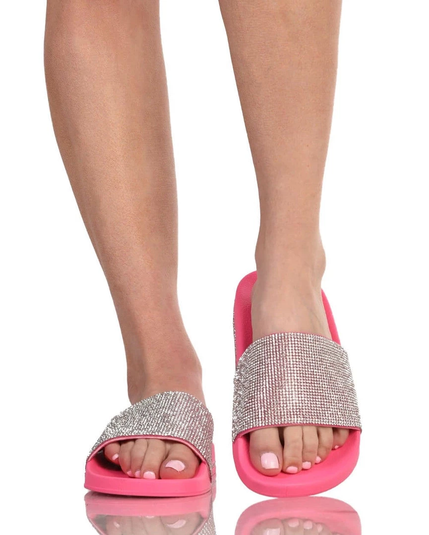 Legend Footwear Icy Girl Rhinestone Slides Shoes