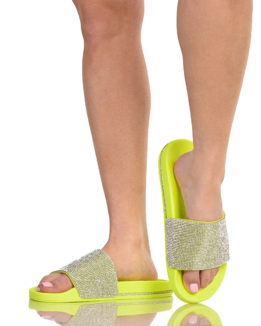 Legend Footwear Icy Girl Rhinestone Slides Shoes