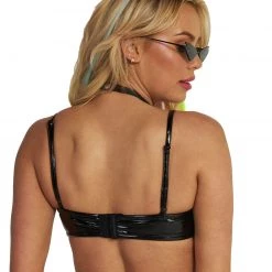 OhYes Clothing In Charge Of Looks Vinyl Underboob Top