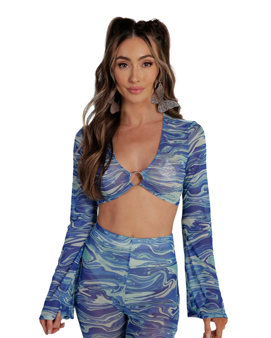 Cherry Mellow, Inc. Keepin' It Swirly O-Ring Long Sleeve Top