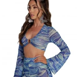 Cherry Mellow, Inc. Keepin' It Swirly O-Ring Long Sleeve Top