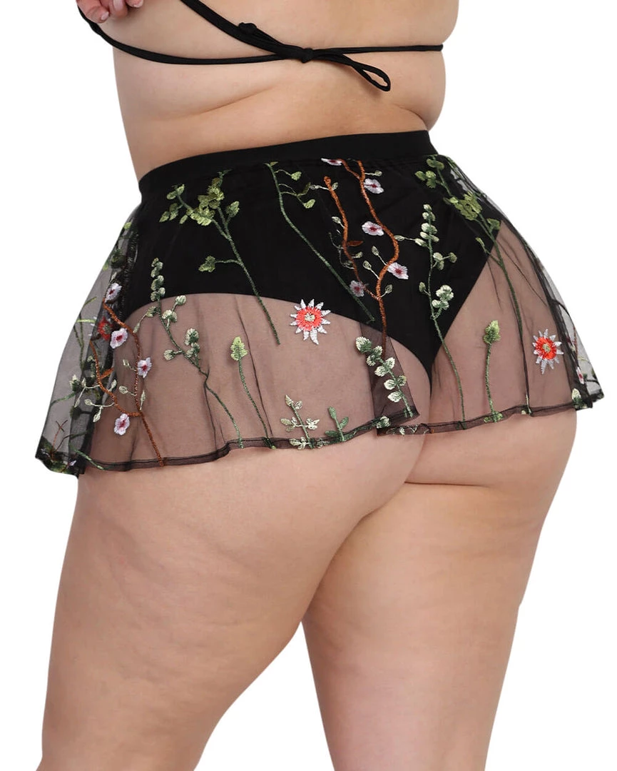 OhYes Lace Flowerfields Mesh Mini Skirt Bottoms