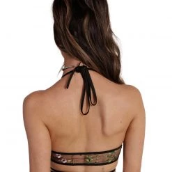 OhYes Tops Lace Flowerfields Mesh Wrap Around Top