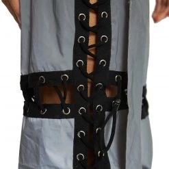 Hot & Delicious Black Bead Let There Be Light Reflective Cross-Stitched Chaps