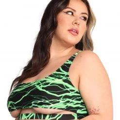 Dippin Daisies New Arrivals Lightning Speed Neon Underboob Cutout Top