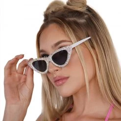 Ole Accessories Livin' The Glam Life Rhinestone Cat Eye Sunglasses