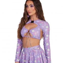 Rolita Couture Clothing Lunita X IHR Ultra Violet Ultra Crop Top