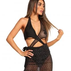 Banjul Clothing Make It Rain Rhinestone-Studded Skirt Set