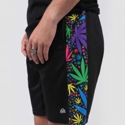 INTO THE AM Bottoms Neon Trees Side Print Shorts