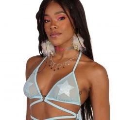 Body Language Mesh Underboob Ring Top Clothing