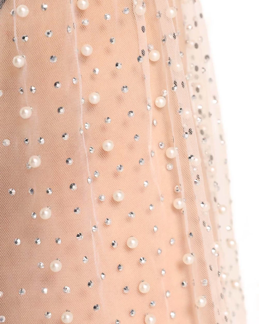 Hot & Delicious Black Bead Mon Cheri Mesh Rhinestone Skirt