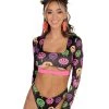 Cherry Mellow, Inc. Clothing Neon Euphoria Long Sleeve Crop Top