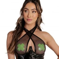 OhYes Nighttime Escapades Fishnet Top Clothing