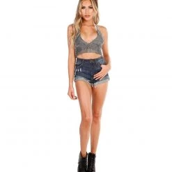 Western Fashion No Mercy Rhinestone Halter Clearance