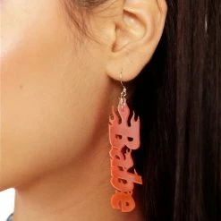 Nomad Kandi X IHeartRaves Bass Babe Neon Pink Flame Earrings