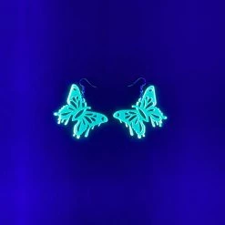 Accessories One Stop Rave Neon Fantasies Butterfly Earrings