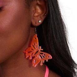 Accessories One Stop Rave Neon Fantasies Butterfly Earrings