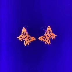 Accessories One Stop Rave Neon Fantasies Butterfly Earrings