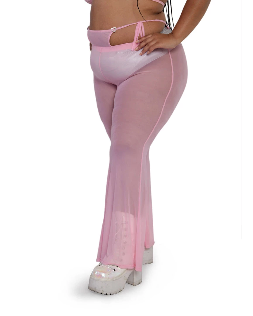 OhYes PLUR Cuteness Mesh Bell Bottoms