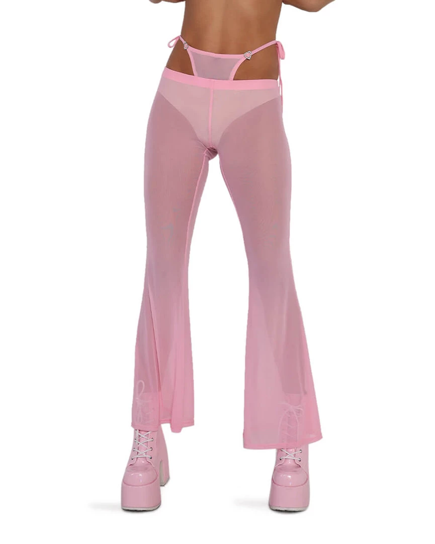 OhYes PLUR Cuteness Mesh Bell Bottoms