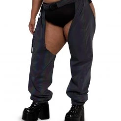 Hot & Delicious Black Bead Prism Fairy Reflective Chaps