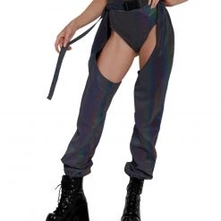 Hot & Delicious Black Bead Prism Fairy Reflective Chaps