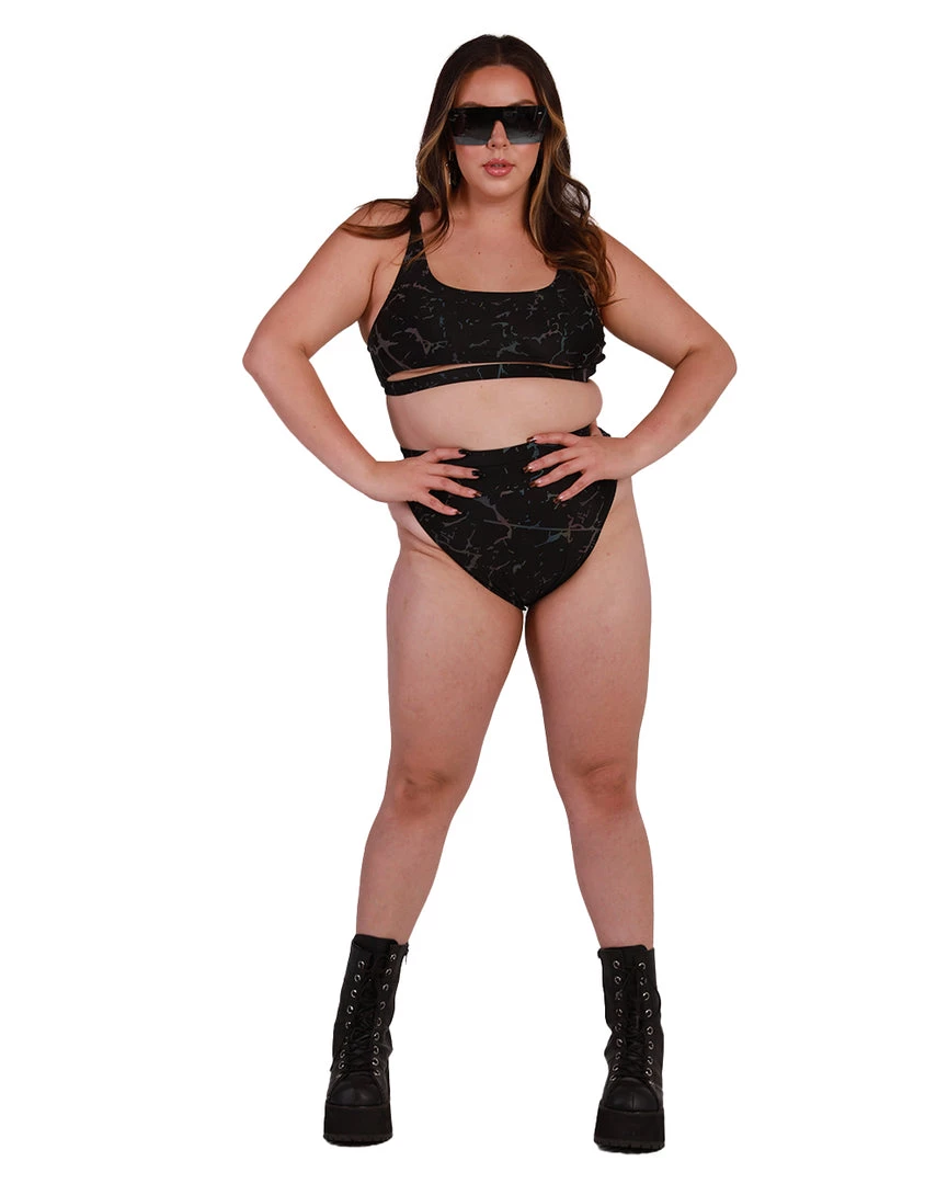 Dippin Daisies Psychedelic Chick Reflective High Cut Booty Shorts