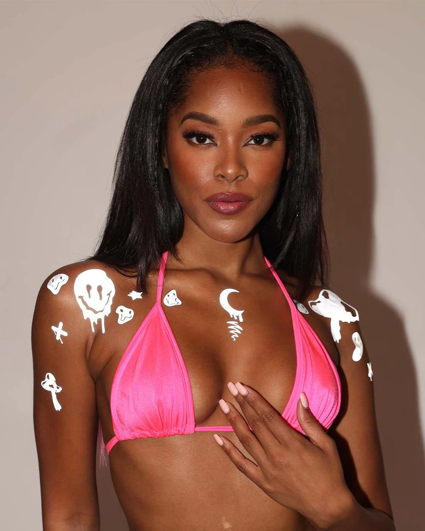 Accessories Sasswear Psychedelic Reflective Face Melt Pasties And Body Stickers Set