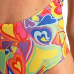 Cherry Mellow, Inc. Rainbow Groovy Hearts Halter Bodysuit