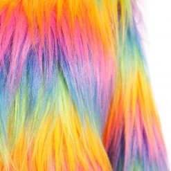 Western Fashion New Arrivals Rainbow In My DNA Fur Crop Jacket