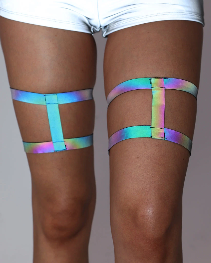 Andrew - Agent Rainbow Reflective Leg Garters