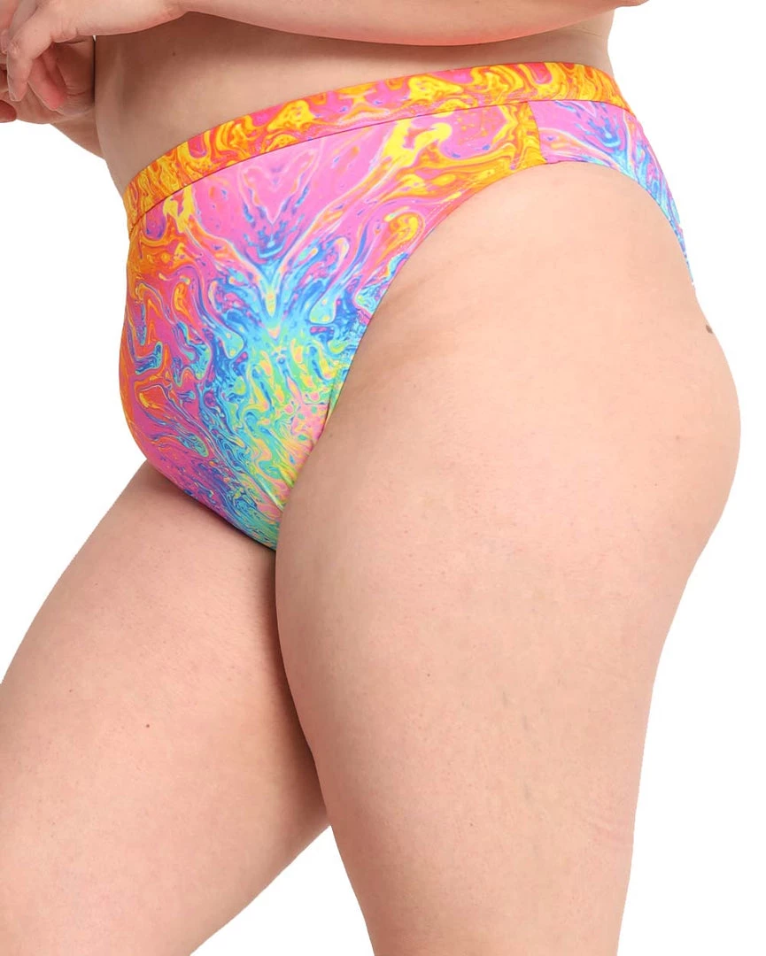 Dippin Daisies New Arrivals Recycled Fabric Liquid Rainbow High Cut Bottoms