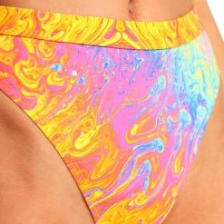 Dippin Daisies New Arrivals Recycled Fabric Liquid Rainbow High Cut Bottoms