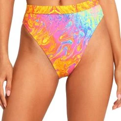 Dippin Daisies New Arrivals Recycled Fabric Liquid Rainbow High Cut Bottoms