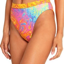 Dippin Daisies New Arrivals Recycled Fabric Liquid Rainbow High Cut Bottoms