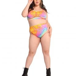 Dippin Daisies New Arrivals Recycled Fabric Liquid Rainbow High Cut Bottoms