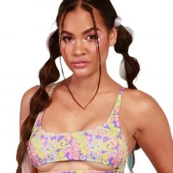 Dippin Daisies Clothing Recycled Fabric Magic Mushroom Underboob Crop Top