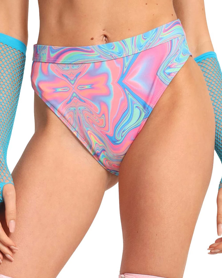 Dippin Daisies New Arrivals Recycled Fabric Melted Marble High Cut Booty Shorts